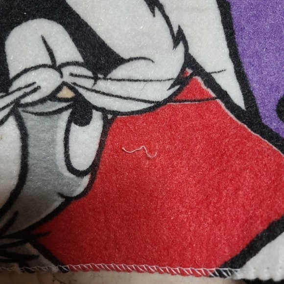 Vtg Looney Tunes Laughing Faces 85 X 56 Blanket Bugs Bunny Taz Tweety Sylvester - Picture 7 of 16